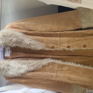 Suede Leather Trench Coat